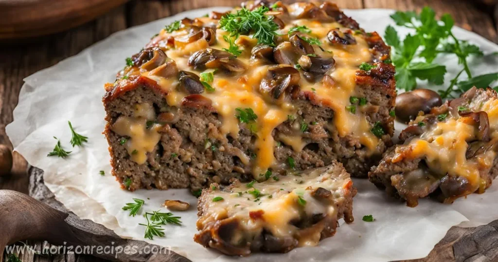 Cheesy Bacon Mushroom Meatloaf