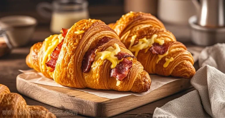 best Hot Croissants Baked with Cheese & Bacon