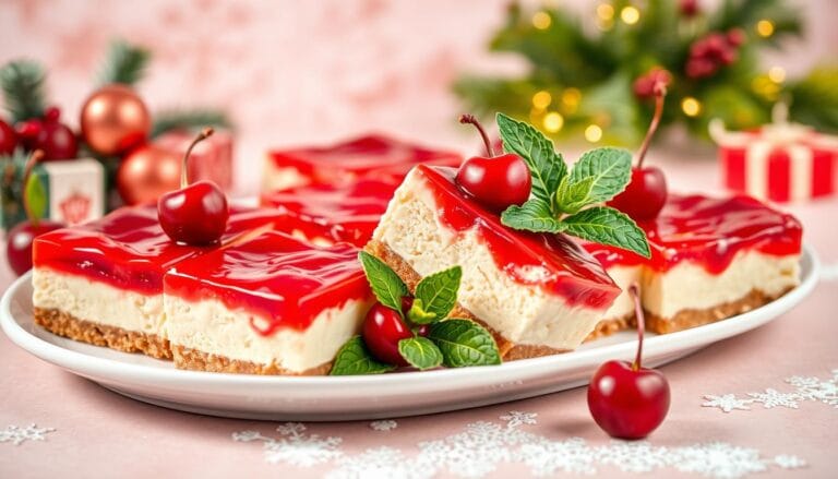 Christmas Cherry Cheesecake Bars | Easy Holiday Dessert