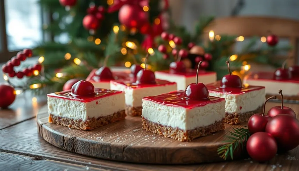 Christmas Cherry Cheesecake Bars